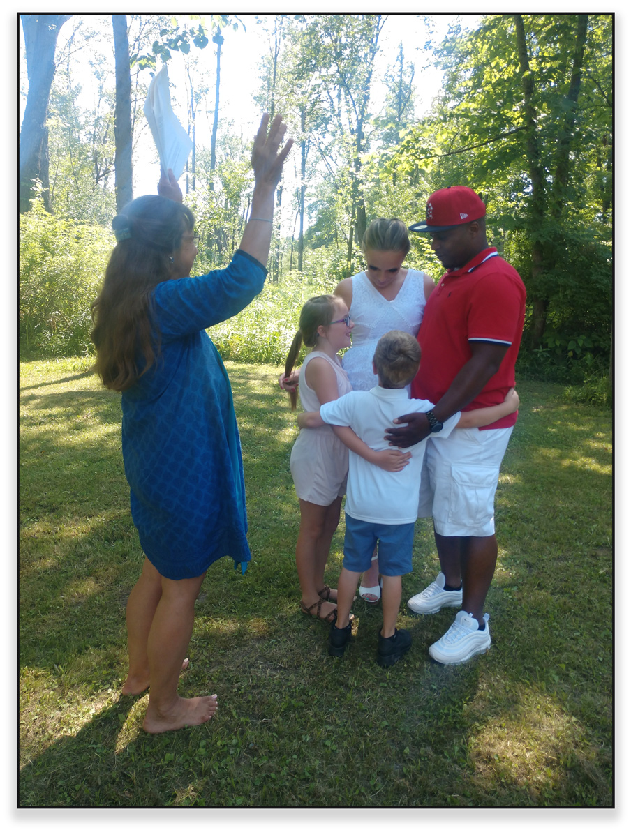 Family together wedding