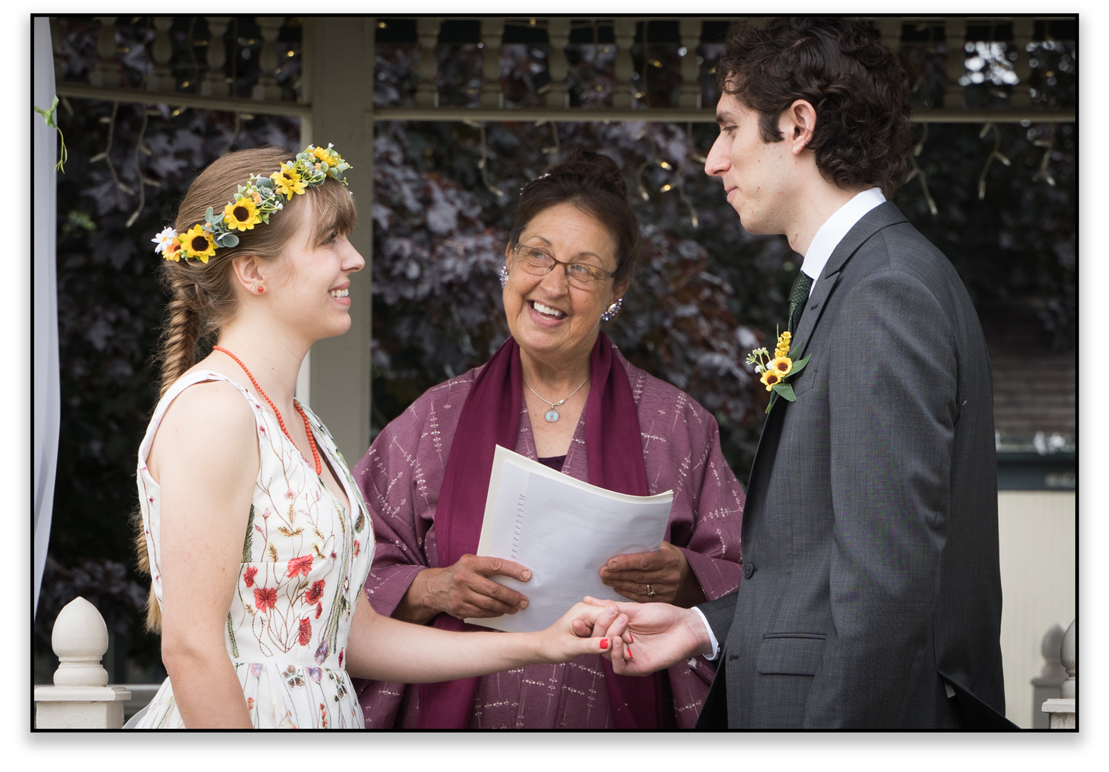 wedding in the gazebo with Trudi Cooper Wedding Officiant, Jackson County, MI