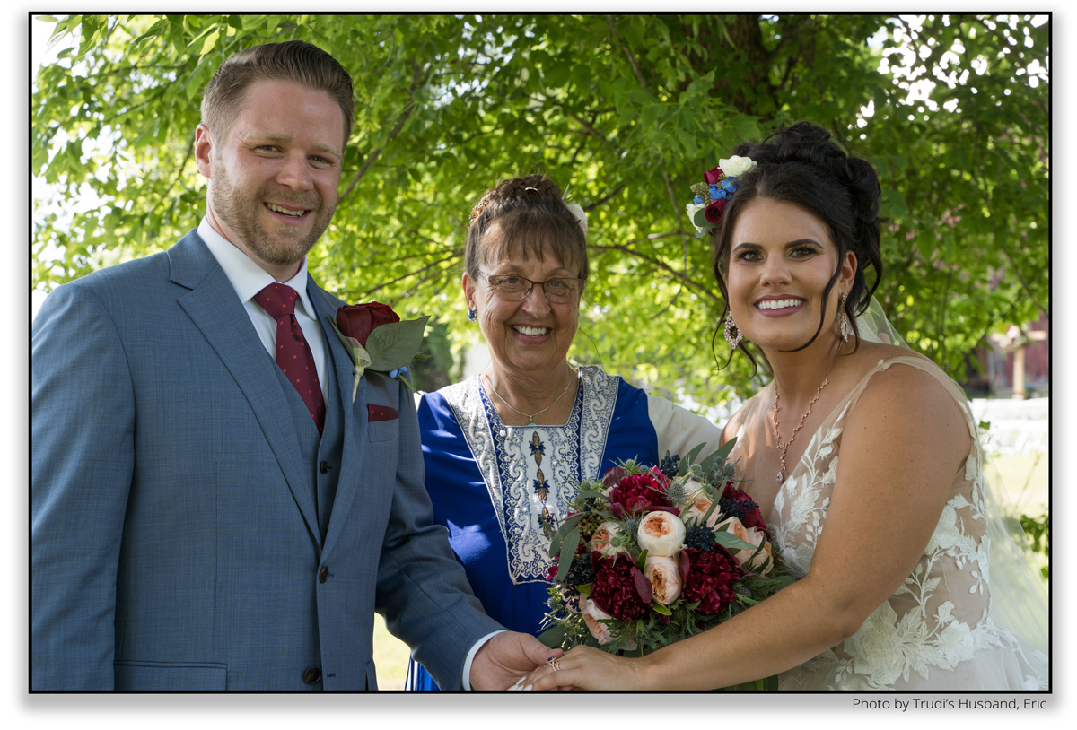 Trudi Cooper with Wedding Couple