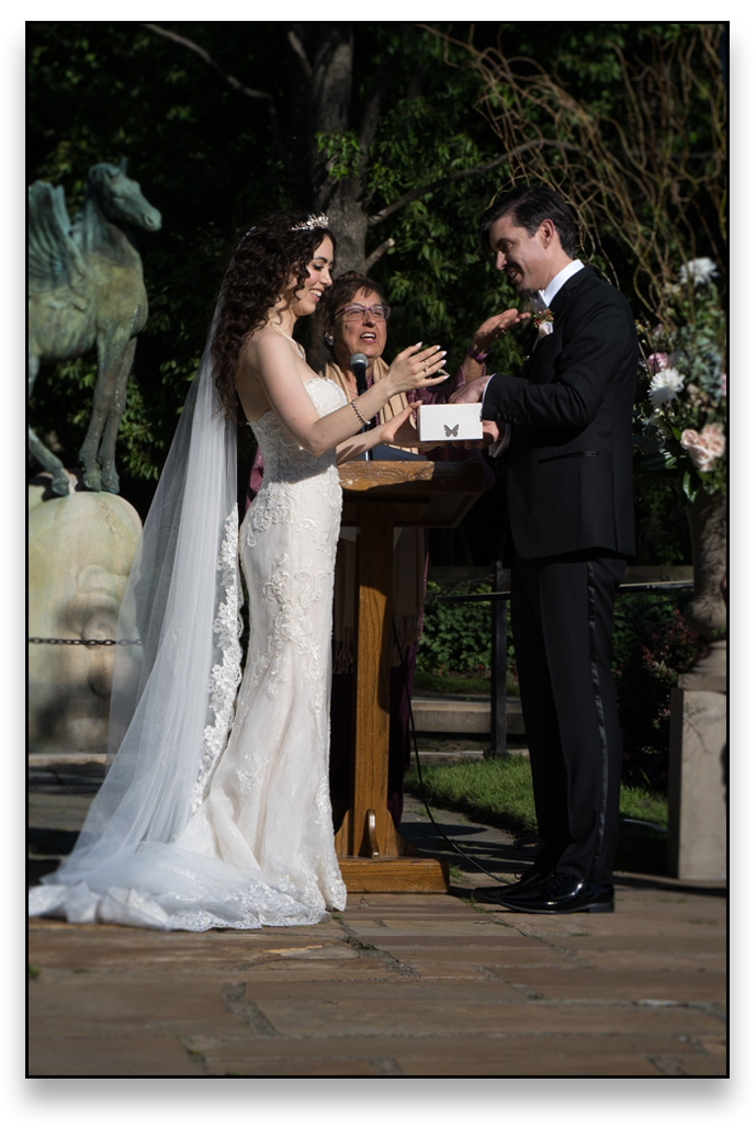 Releasing the butterflies at Meadowbrook Hall, Trudi Cooper Wedding Officiant